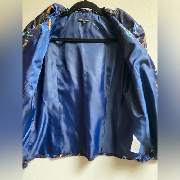 Samuel Dong Designer printed flared sleeve button blazer Sz S - Picture 11 of 16